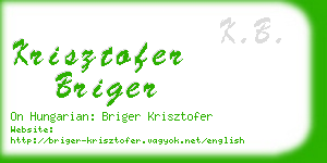 krisztofer briger business card